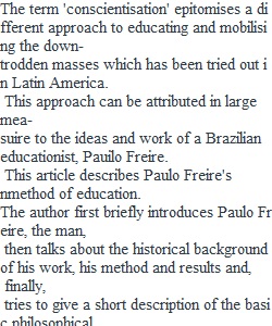 Paulo Freire Discussion Board 1
